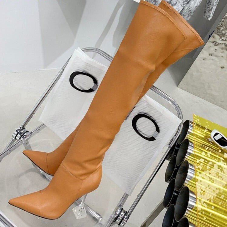 Pointed Toe Over The Knee Boots High Heel Party Shoes - LiveTrendsX
