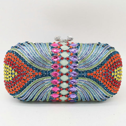 Pink Diamond Women Evening Bags Bridal Crystal Clutch Handbags and Purses Wedding Banquet Dinner Minaudiere Bag - LiveTrendsX