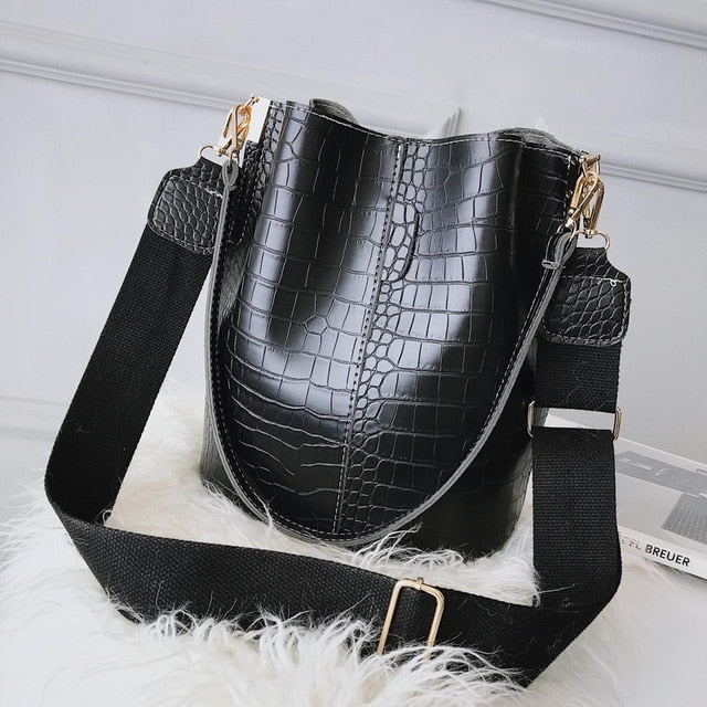 Crocodile Crossbody Bag For Women Shoulder Bag Brand Designer Women Bags Luxury PU Leather Bag Bucket Bag Handbag HPS405 - LiveTrendsX