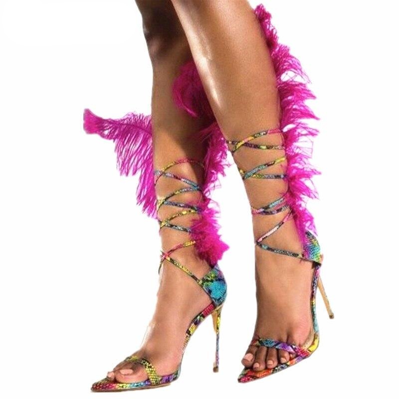 New Feather Sandals Party Shoes - LiveTrendsX