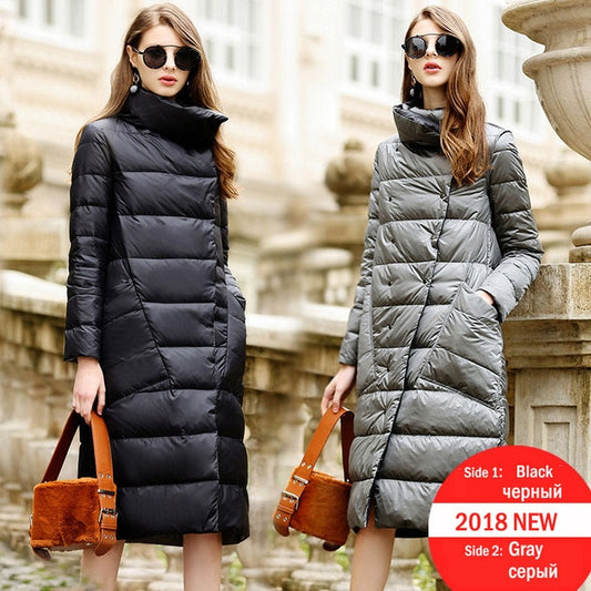 Duck Down Jacket Women Winter 2019 Outerwear Coats Female Long Casual Light ultra thin Warm Down puffer jacket Parka branded - LiveTrendsX