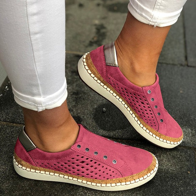 Women Leather Slip-On Sneaker Comfortable Loafers Women Flats Tenis - LiveTrendsX