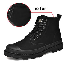 Load image into Gallery viewer, Black Warm Winter Men Boots Genuine Leather Ankle Boots - LiveTrendsX
