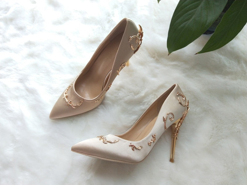Women Flower Heel Wedding Shoes Elegant - LiveTrendsX