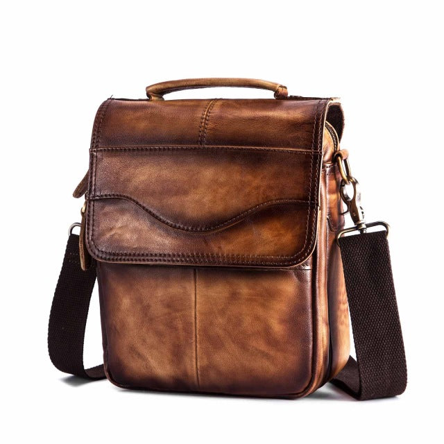 Quality Original Leather Male Casual Shoulder Messenger bag Cowhide Fashion Cross-body Bag 8" Pad Tote Mochila Satchel bag - LiveTrendsX