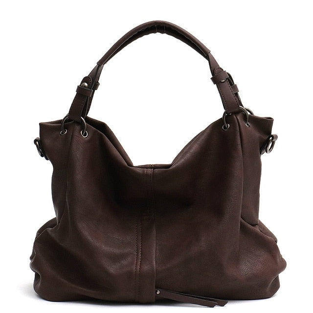Big Casual Soft Tote Shoulder Bags for Women Large Vegan Leather Zipper Female Hobo High Quality Luxury Design Purses&Handbag - LiveTrendsX