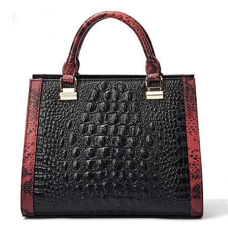 Black Leather Handbag 2019 Crocodile Pattern leather Handbag Luxury Brand Designer Shoulder Bags for Richer Classic Bag - LiveTrendsX