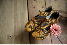 Load image into Gallery viewer, Women Flats Embellished Flower Ballet Flats Genuine Leather Ankle Strap Women Slip On Handmade Women Shoe - LiveTrendsX
