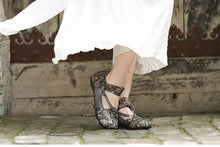 Load image into Gallery viewer, Women Flats Embellished Flower Ballet Flats Genuine Leather Ankle Strap Women Slip On Handmade Women Shoe - LiveTrendsX
