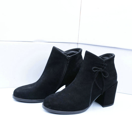 Women Suede Leather High Heel Boots Qualiy Round Toe Shoes Ladies Casual Autumn Winter Shoes botines mujer - LiveTrendsX