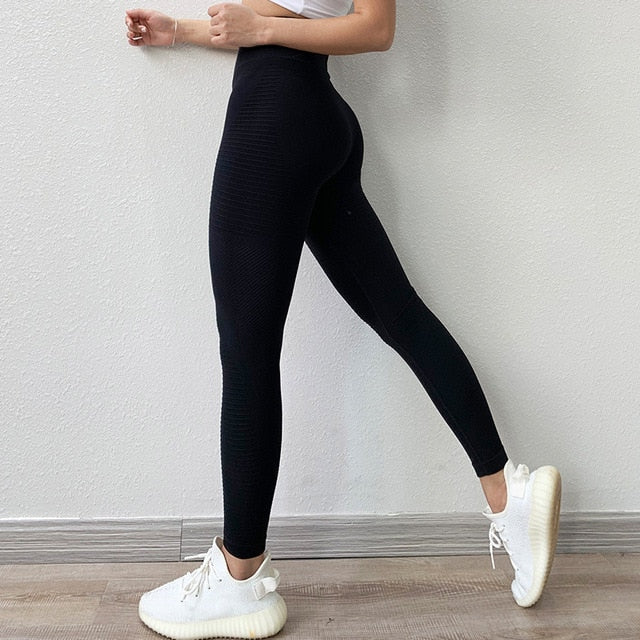 Energy Seamless Sports Fitness Leggings Gym Running Workout Yoga Pants Women High Waist Tight Tummy Control Trousers Hip Lifting - LiveTrendsX