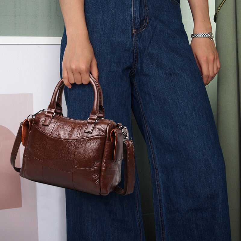 Women Leather Handbags Female Genuine Leather Luxury Handbags Women Bags Designer Brand Shoulder Crossbody Bag - LiveTrendsX