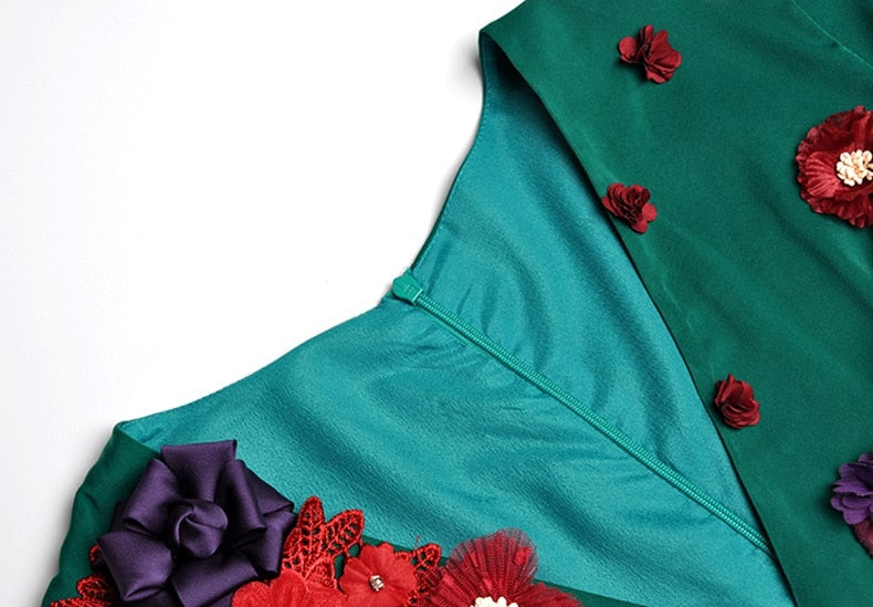 Women's Lantern Sleeve Vintage Flower  Dress