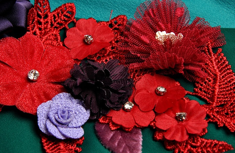 Women's Lantern Sleeve Vintage Flower  Dress