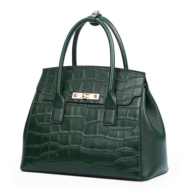Handbags for Women 2019 Crocodile Pattern Ladies Hand Bags Genuine Leather Shoulder Bags Fashion Luxury Tote Bag - LiveTrendsX