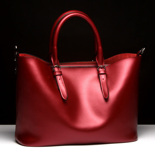 Silver Genuine Leather Shoulder Bags for Women 2019 High Quality Luxury Handbags Big Messenger Bag Tote Ladies Hand Bags Natural - LiveTrendsX