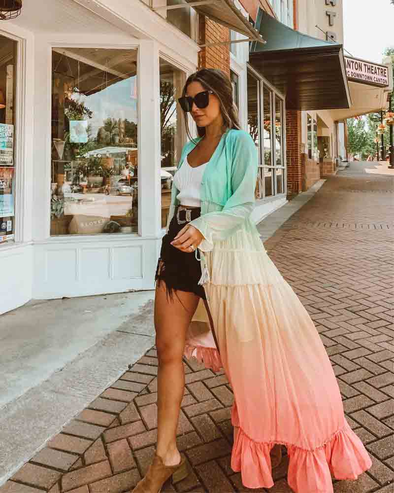 rainbow holiday long beach dress