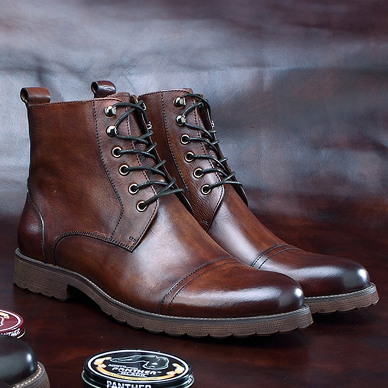 New Vintage Formal Dress Man Handmade  Genuine Leather Ankle Boots - LiveTrendsX