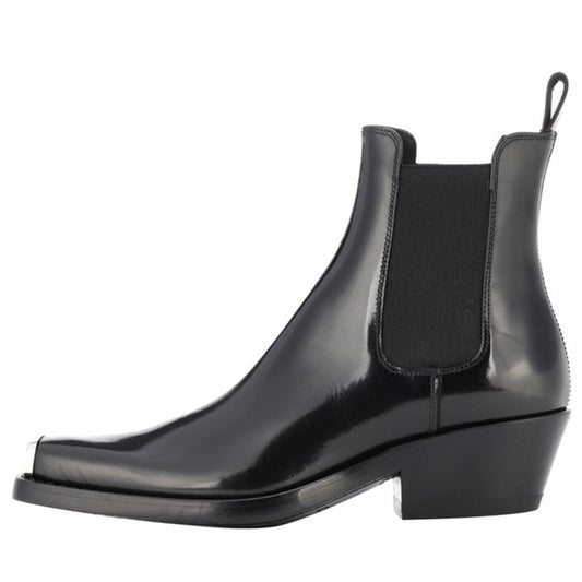 Women Winter Genuine Leather Ankle Boots For Women Metal Toe Cap Elastic Band Booties Mujer 2019 Low Heels Shoes Woman - LiveTrendsX