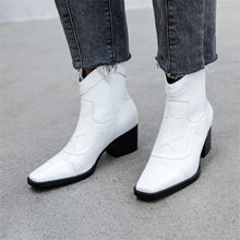 Load image into Gallery viewer, Retro Ankle Boots Women Winter Printed Genuine Leather Slip on Women Boots Shoes Woman Zipper Botines Mujer 2019 - LiveTrendsX
