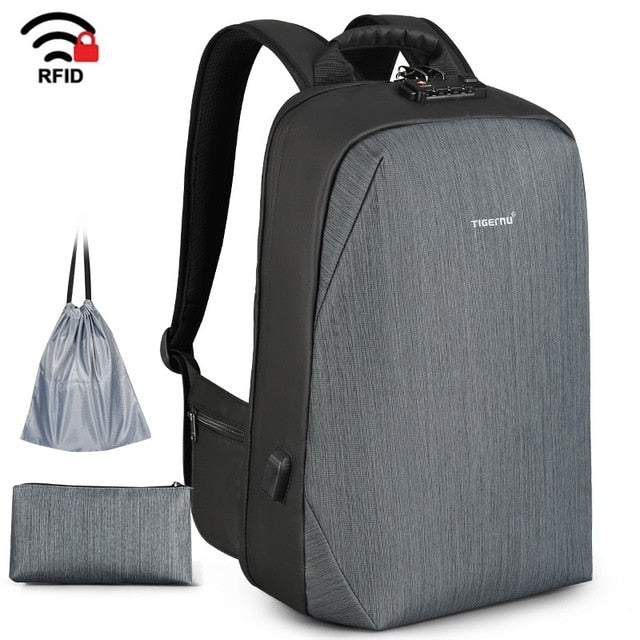 No Key Anti theft TSA Lock Fashion Men Backpacks 15.6inch USB Charging Laptop Male Mochila 18L College School Backpack for Boys - LiveTrendsX