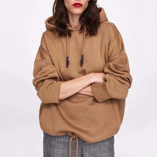 Load image into Gallery viewer, Women Harajuku Cotton Hoodies Solid Patchwork Pockets Regular Oversize Sweatshirt Plus Size Tops Hoodies - LiveTrendsX
