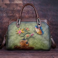 Load image into Gallery viewer, Genuine Embossed Leather Handbag Women High Quality Messenger Shoulder Cross body Bags Female Luxury Floral Vintage Tote Bag - LiveTrendsX
