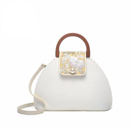 Embroidery Flowers Handbags Simple Ladies' genuine leather Crossbody bags Elegant Women Shoulder bag - LiveTrendsX