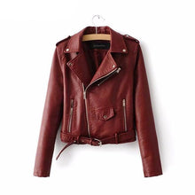 Load image into Gallery viewer, Autumn New Short Faux Soft Leather Jacket Women Fashion Zipper Motorcycle PU Leather Jacket Ladies Basic Street Coat - LiveTrendsX
