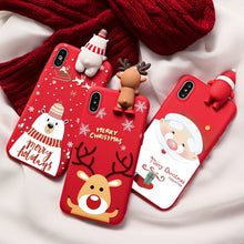 Load image into Gallery viewer, Christmas Cartoon Deer Case For iPhone XR 11 Pro XS Max X 5 5S Silicone Matte Cover For iphone 7 8 6 S 6S Plus 7Plus Case Bear - LiveTrendsX
