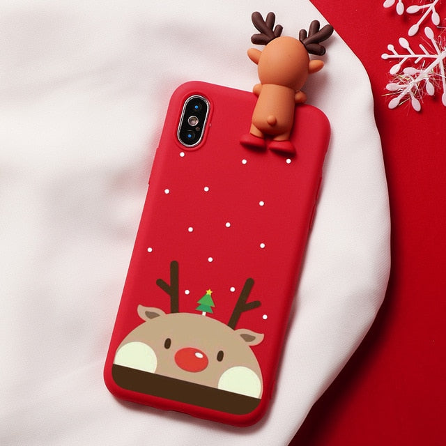 Christmas Cartoon Deer Case For iPhone XR 11 Pro XS Max X 5 5S Silicone Matte Cover For iphone 7 8 6 S 6S Plus 7Plus Case Bear - LiveTrendsX