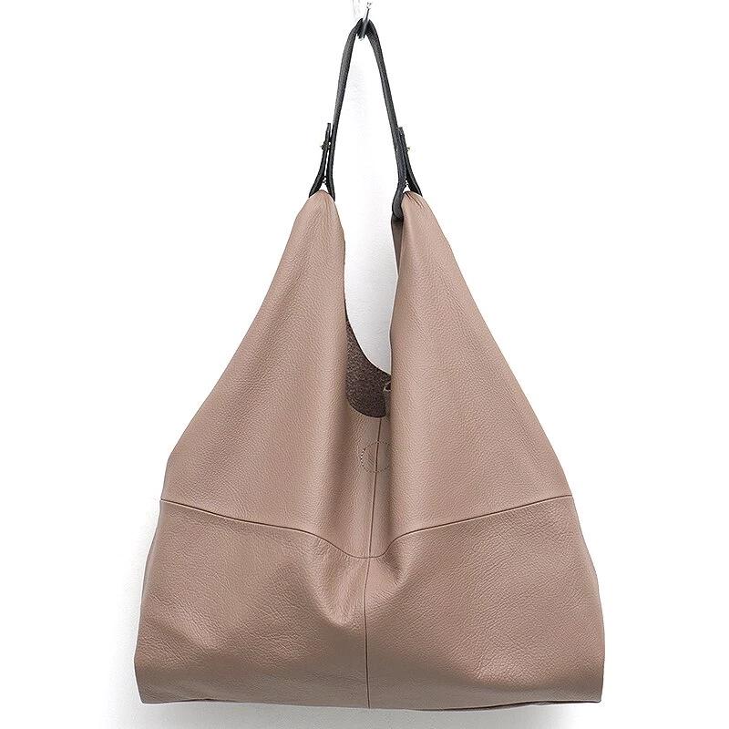 Large Genuine Leather Hobo Bag For Women High Quality Cowhide Shoulder HandBag Ladies Casual Big Tote Female Sac - LiveTrendsX