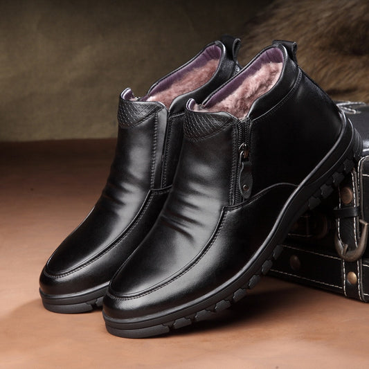 Genuine Leather Men Boots Winter Ankle Boots Fashion Footwear Shoes Men Business Casual High Top Men Shoes zapatos de hombre - LiveTrendsX