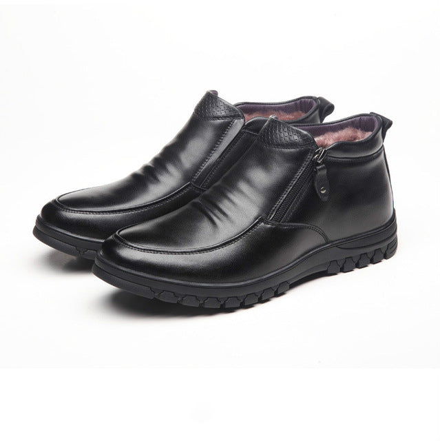 Genuine Leather Men Boots Winter Ankle Boots Fashion Footwear Shoes Men Business Casual High Top Men Shoes zapatos de hombre - LiveTrendsX