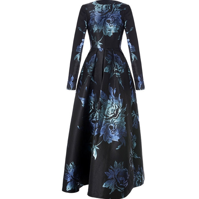 S~4XL Maxi dubai Muslim Abaya Dress for Women Long Sleeve New Autumn Winter Floral Jacquard Dress Fashion clothes Fall Plus size - LiveTrendsX