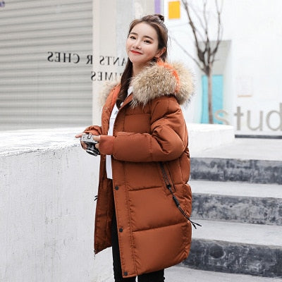 Winter Hooded Warm Down Coat Women Casual Long Down Jackets Ladies Thicken Cotton Parka Plus Size Outerwear Korean Harajuku Coat - LiveTrendsX