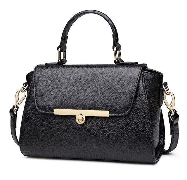 New Fashion Luxury Pattern Women's Real Leather OL Handbags Genuine Leather Ladies Shoulder Bag Business  black Bags - LiveTrendsX