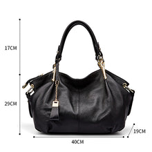 Load image into Gallery viewer, Office Ladies Hand Bags Qiwang Genuine Real Leather Shoulder Bag Luxury Brand Black Handbag for Women Causal Tote Large Capacity - LiveTrendsX

