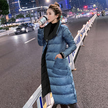 Load image into Gallery viewer, Double Sided Women&#39;s Down Jacket Long Winter Turtleneck White Duck Down Coat Female Double Breasted Plus size Warm Plaid Parkas - LiveTrendsX
