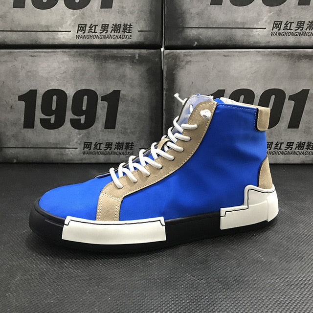 Causal shoes Flats Moccasins Male High Top Rock hip hop mixed color shoes For Man - LiveTrendsX