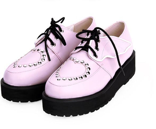 Japanese Harajuku Gothic Punk Lolita Autumn Winter Girls Shoes Thick Heel Platform  Lace-up Shoes - LiveTrendsX