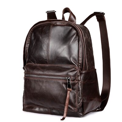 New men and women Backpacks retro leather backpack head layer of leather casual shoulder Bag oil wrapped Leather travel Backpack - LiveTrendsX