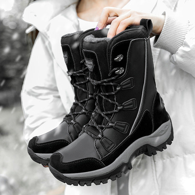 Women Boots HOT Warm Winter Plush Mid-Calf Waterproof Ladies Booties - LiveTrendsX