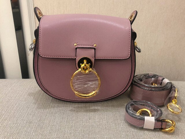 Luxury Women Bag For 2018 Designer Brand Saddle Bag Leather Ladies Crossbody Bag Fashion Ring Shoulder Bag Vintage Handbag - LiveTrendsX