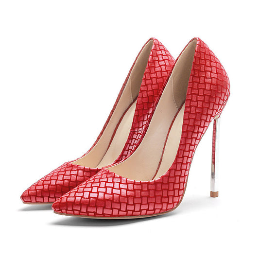 New Thin High Heels Women Pumps Autumn Pointed Toe Shallow Printing Shoes Fashion Footwear Party Ladies Shoes Big Size - LiveTrendsX