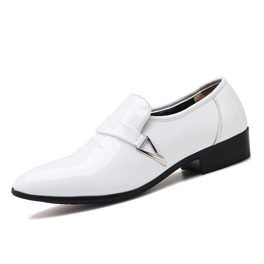 Mens Patent Leather Shoes White Black Formal Business Oxfords