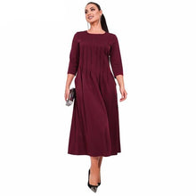 Load image into Gallery viewer, 5xl 6xl 2019 Plus Size Women Dress Elegant A-line Evening Party Long Maxi Dress Fall Winter Big size solid Office Work Dress - LiveTrendsX
