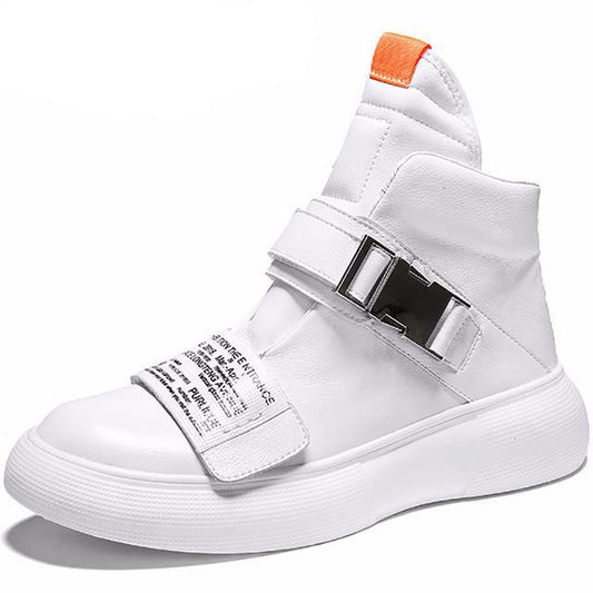 Leather High-Tops Shoes Street Dance Man Schoes Hip-Hop Korean Casual Shoes Men Chaussure Homme Sport Genuine Leather Shoes Men - LiveTrendsX