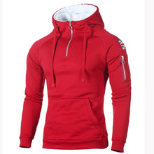 Load image into Gallery viewer, Hip Hop Zipper Hooded Sweatshirt Men 2019 Spring Casual Flag Print Pullover Hoodies Sweatshirts Male Solid Streetswear Red Black - LiveTrendsX
