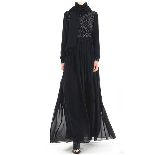 Vestido Sequin Abaya Dubai Arabic Muslim Hijab Dress Turkey Kaftan Sukienki Women Jurkjes Caftan Marocain Robe Musulmane Dresses - LiveTrendsX